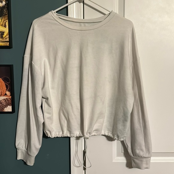 Sweaters - White L Sinch Waist Sweater